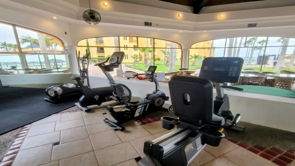 Gym equipment, including treadmills, is located in the clubhouse.