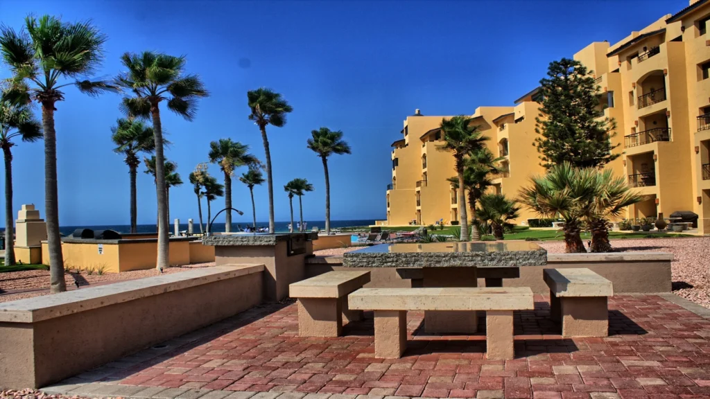 Resort BBQ grill area