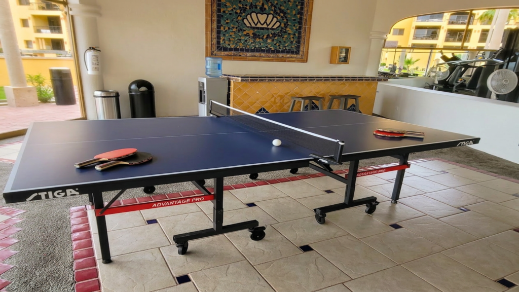Ping pong table located in the clubhouse.